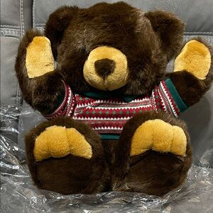 JCPenney Plush Brown Christmas Bear